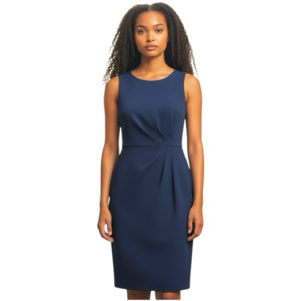 St. John Classic Navy Midi Dress